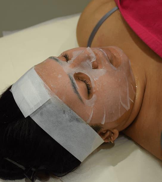 Facial treatment with sheet mask